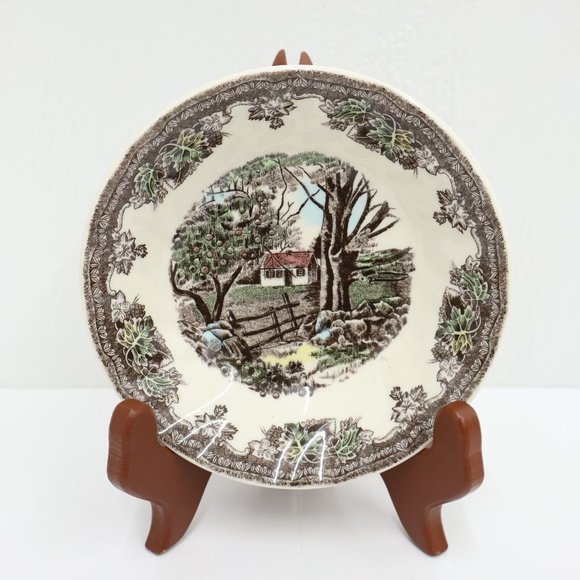 Ironstone Transferware Dessert Bowls Set of 4 The Friendly Village Johnson Bros - Picture 8 of 8